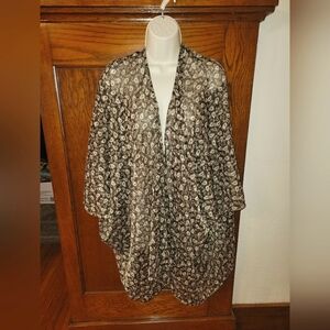 RVCA Kimono Cover Up Jacket Brown Floral One Size